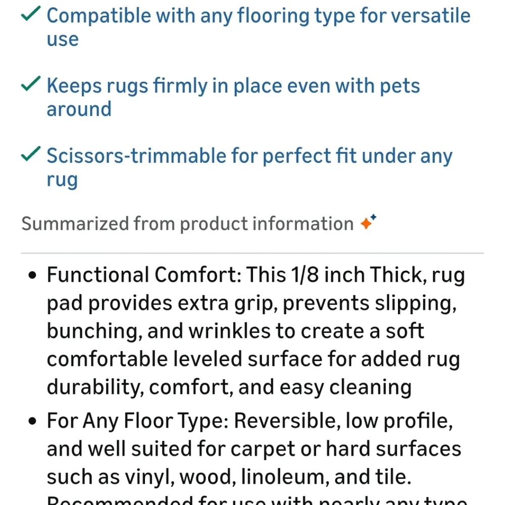 New 3 X 5 Antislip Rug Pad For Home Cut To Size